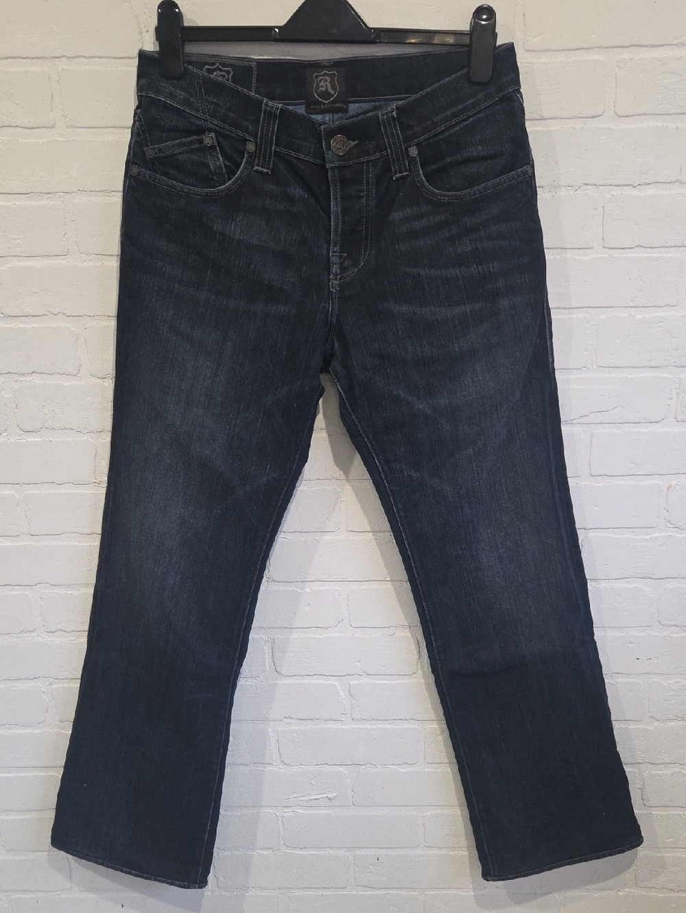 R&R Dark Wash Straight Leg Jeans - Dark Blue
